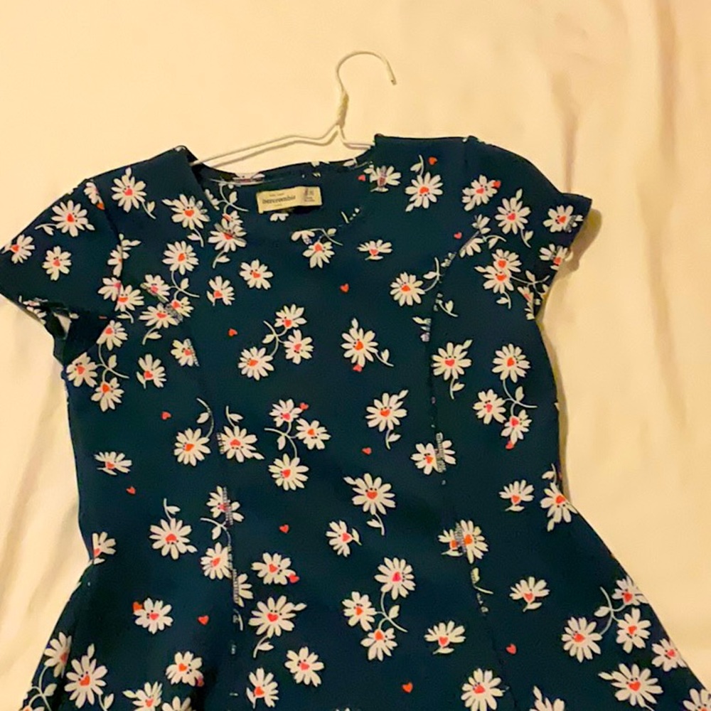 Navy blue dress with flowers